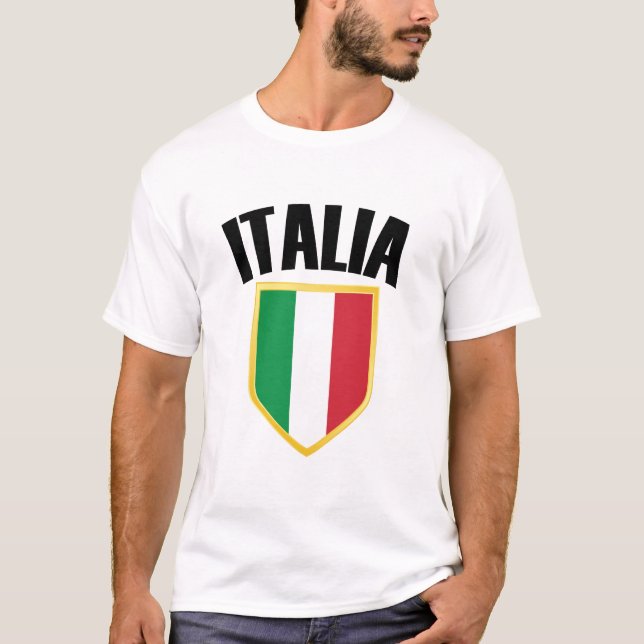 Camiseta Italia Crest Itália Flag (Frente)