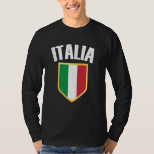 Camiseta Italia Crest Itália Flag Soccer Fan