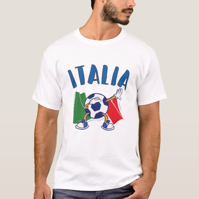 Camiseta Itália Dabbing Soccer Ball Flag (Frente)