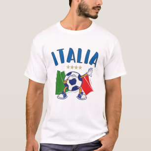 Camiseta Itália Dabbing Soccer Ball Flag 4 estrelas