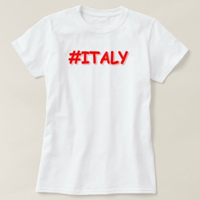 Camiseta "#ITÁLIA" Design. Comprar Agora (Frente do Design)