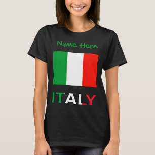 Camiseta Itália E Bandeira Italiana Verde Personalização Ma