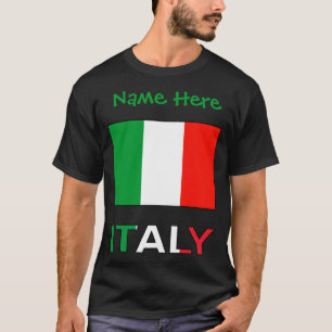 Camiseta Itália E Bandeira Italiana Verde Personalização Ma