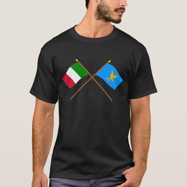 Camiseta Italia e bandeiras cruzadas Friuli-Venezia Giulia (Frente)