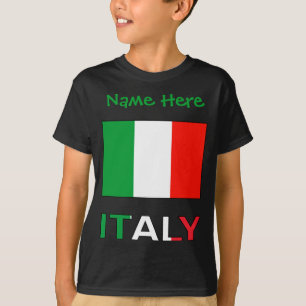 Camiseta Itália e Personalização Verde da Bandeira Italiana