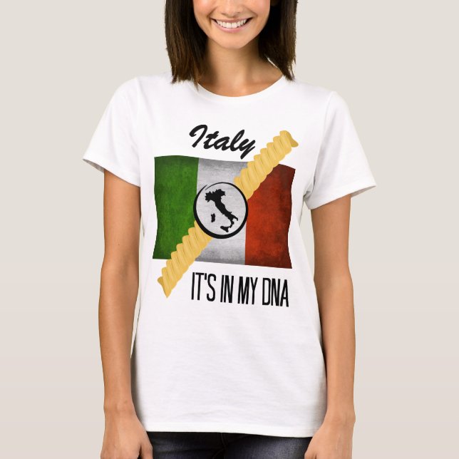 Camiseta Itália Está no meu DNA Ancestralidade Bandeira Ita (Frente)