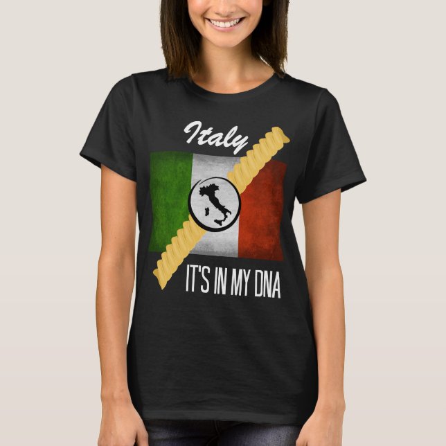 Camiseta Itália Está no meu DNA Ancestralidade Bandeira Ita (Frente)
