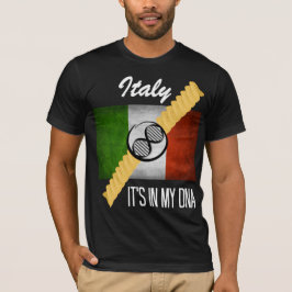 Camiseta Itália Está no meu DNA Molécula Bandeira Italiana 