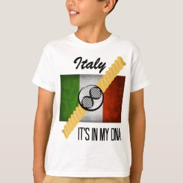 Camiseta Itália Está no meu DNA Molécula Bandeira Italiana 