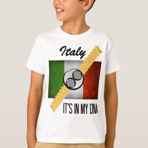 Camiseta Itália Está no meu DNA Molécula Bandeira Italiana