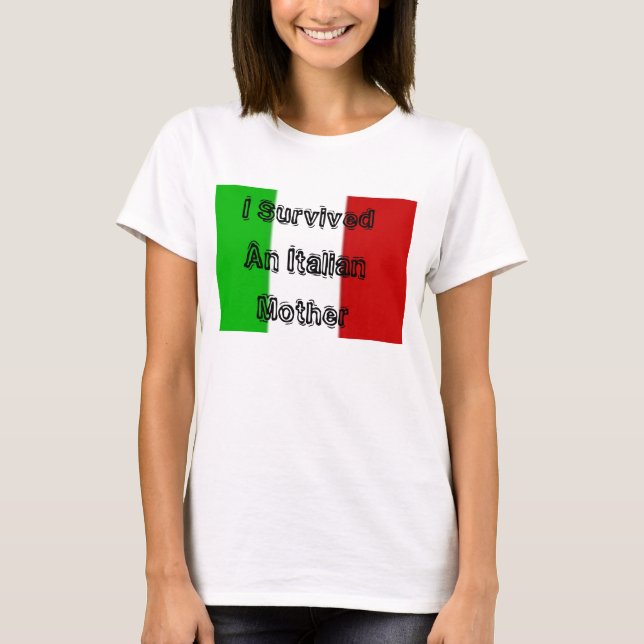 Camiseta Italia, eu sobrevivi a uma mãe italiana (Frente)