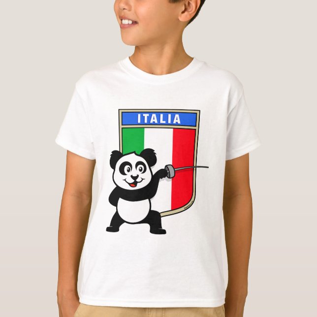 Camiseta Itália Fencing Panda (Frente)