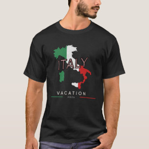 Camiseta Itália Férias 2026 Mapa Antigo Bandeira Italiana L