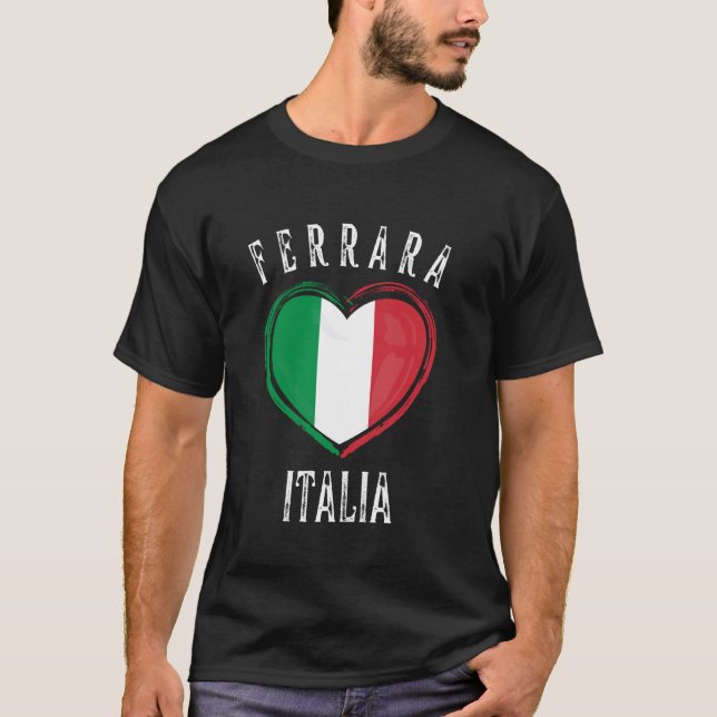Camiseta Italia Flag Heart Ferrara City (Frente)