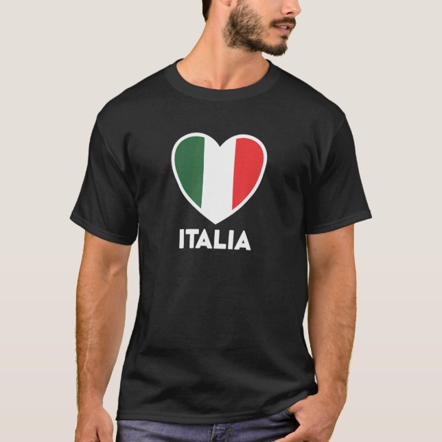 Camiseta Italia Flag Heart Green Red (Frente)