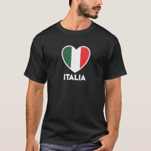 Camiseta Italia Flag Heart Green Red
