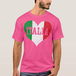Camiseta Italia Flag Heart Love Itália Italiano