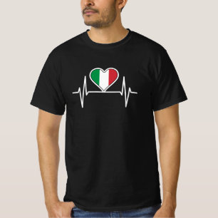 Camiseta Itália Flag Heartbeat