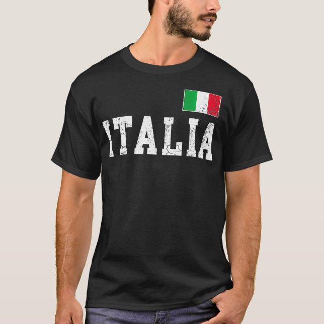 Camiseta Italia Flag Italiano Distúrbio Fade Men Wome (Frente)