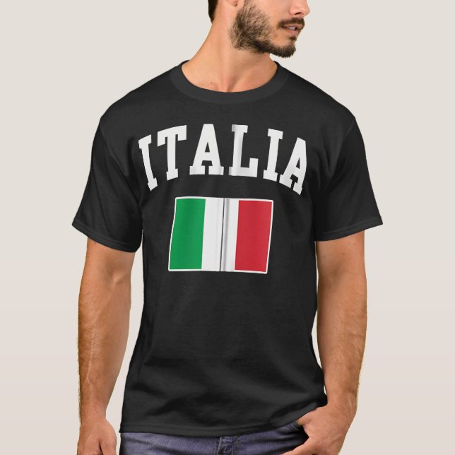Camiseta Italia Flag Italiano Gift Men Women (Frente)