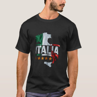 Camiseta Italia Flag T-Shirt com Stars Design