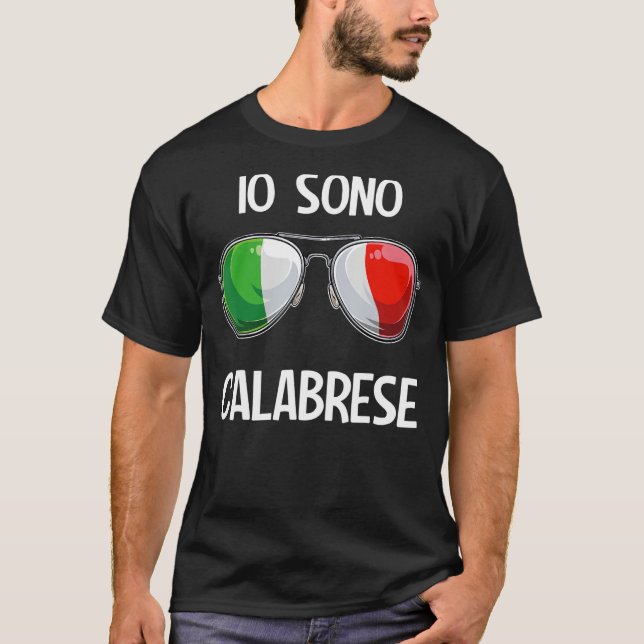 Camiseta Itália Funny Itália Slang Italia Pun Io Sono Calab (Frente)