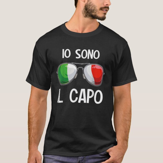 Camiseta Itália Funny Itália Slang Italia Pun Io Sono Il Ca (Frente)