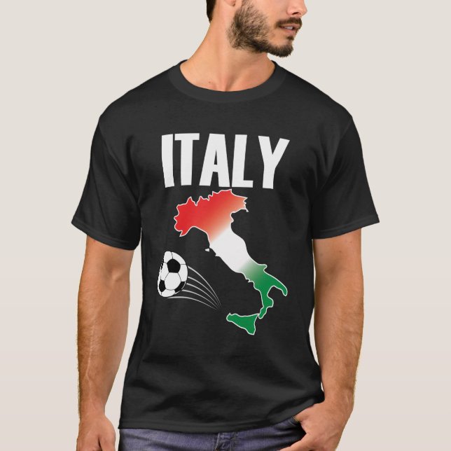 Camiseta Itália Futebol Fan Map Boot Futebol Ball (Frente)