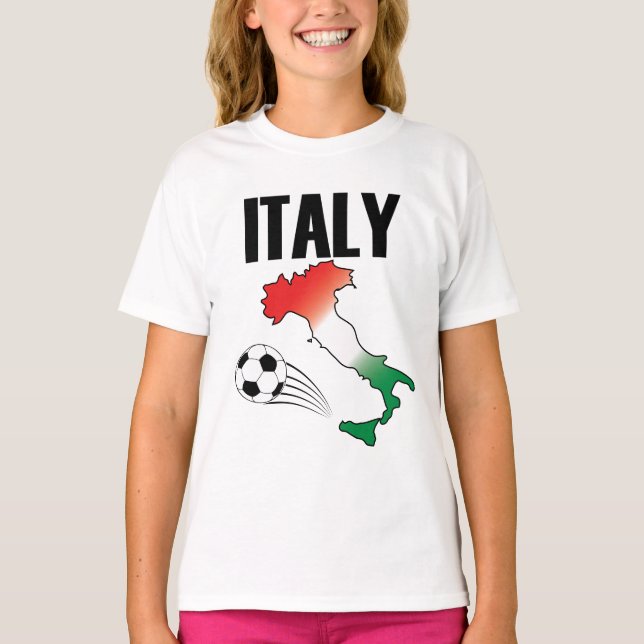 Camiseta Itália Futebol Fan Map Boot Futebol Ball (Frente)
