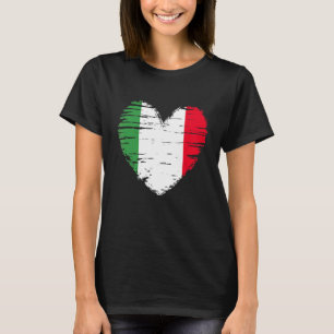 Camiseta Itália Heart Italiana Flag Pride Italiano