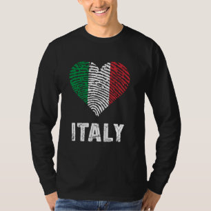 Camiseta Itália Heart Italiane Flag Italiano Raízes Italian