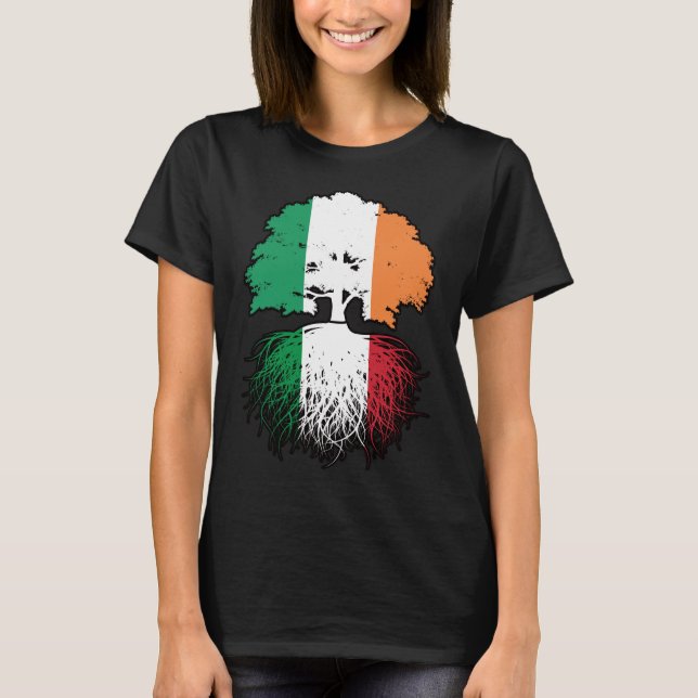 Camiseta Itália Irlanda, Itália, Irlanda, Irlanda, Árvore B (Frente)
