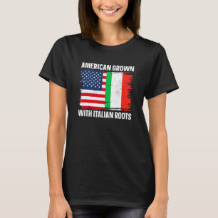 Camiseta Itália Italia Americano Cultivado Com Raízes Ita