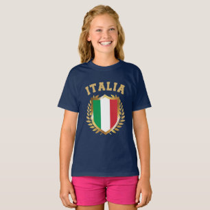 Camiseta Italia/Itália Flag Shield T-Shirt