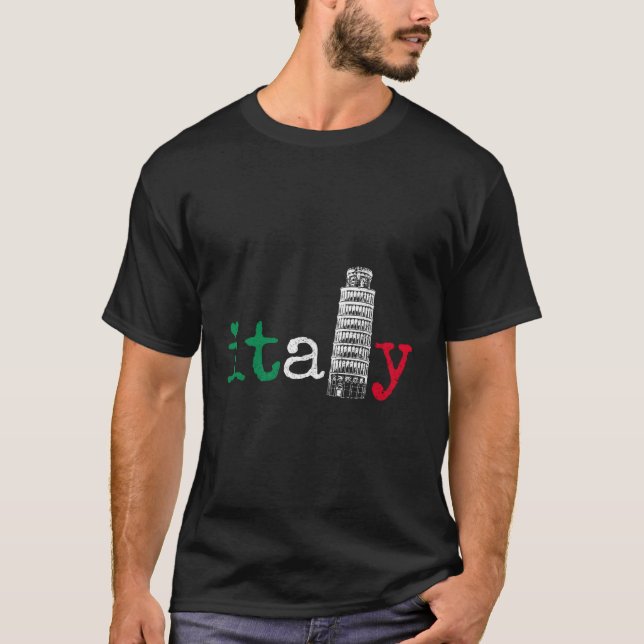 Camiseta Itália Itália Itália Bandeira Italiana Orgulho De  (Frente)