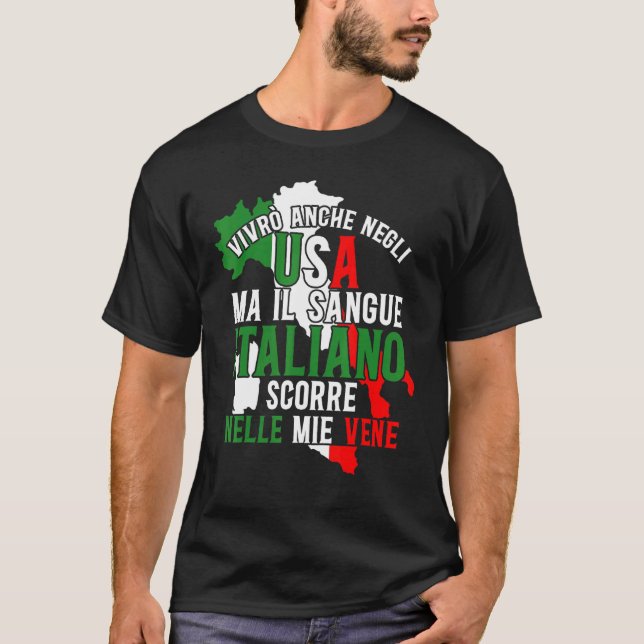 Camiseta Itália Mães Italianas Il Sangue Italiano Score Nel (Frente)