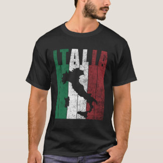 Camiseta Itália Mapa Itália Bandeira Herança Herança Italia