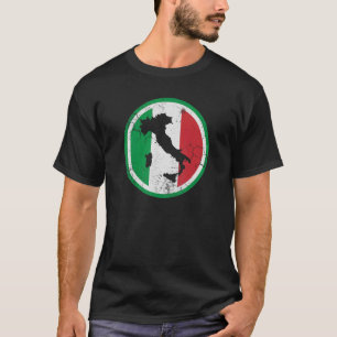 Camiseta Itália Mapa Itália Bandeira Itália Vintage Afetado