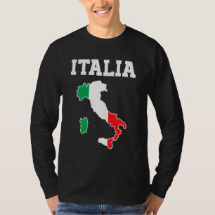 Camiseta Itália Mapa Itália Bandeira Italiana