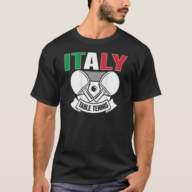 Camiseta Itália Mesa de apoio à Tênis de  italiano Ping Pon (Frente)