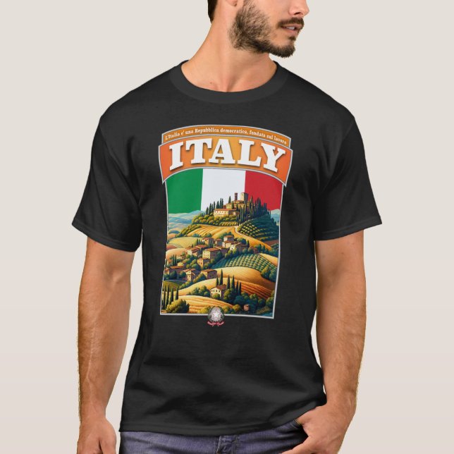 Camiseta Itália Países da Toscana Europa (Frente)
