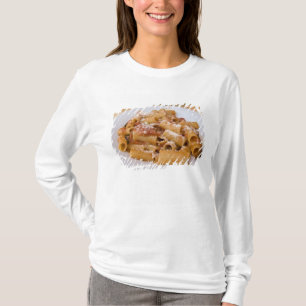 Camiseta Itália, Positano. Placa de exibição de rigatoni.