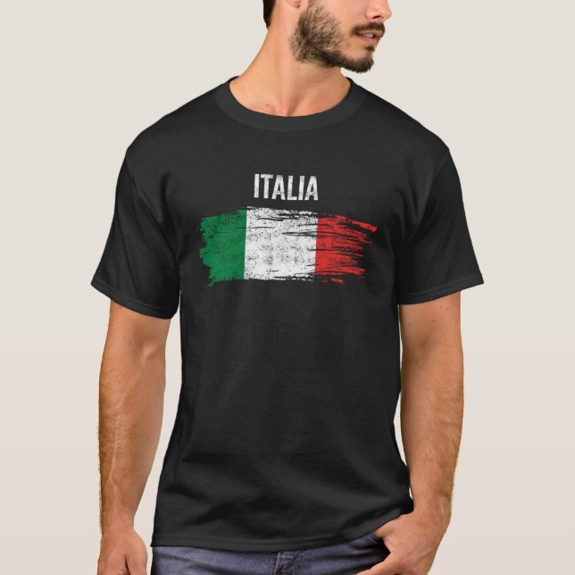 Camiseta Italia pride vintage distressed italian flag (Frente)