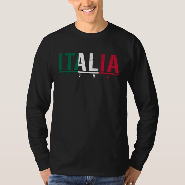 Camiseta Italia Roma Italian Flag I Love Italy   Men Women (Frente)