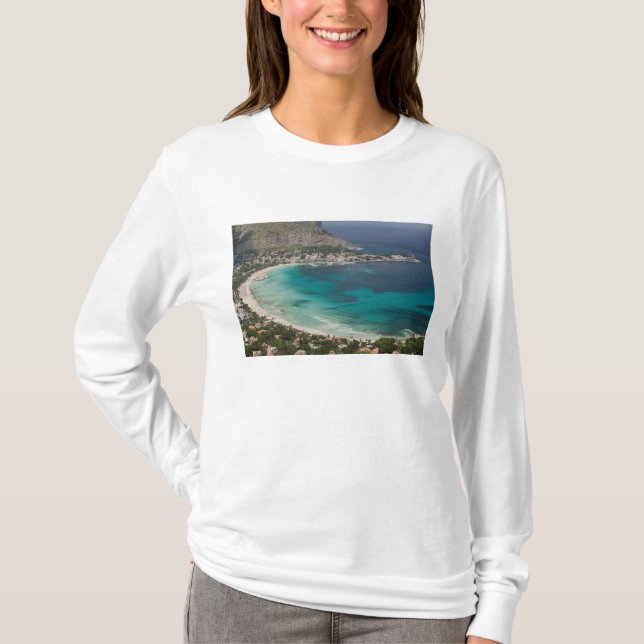 Camiseta Itália, Sicília, Mondello, Vista da praia (Frente)
