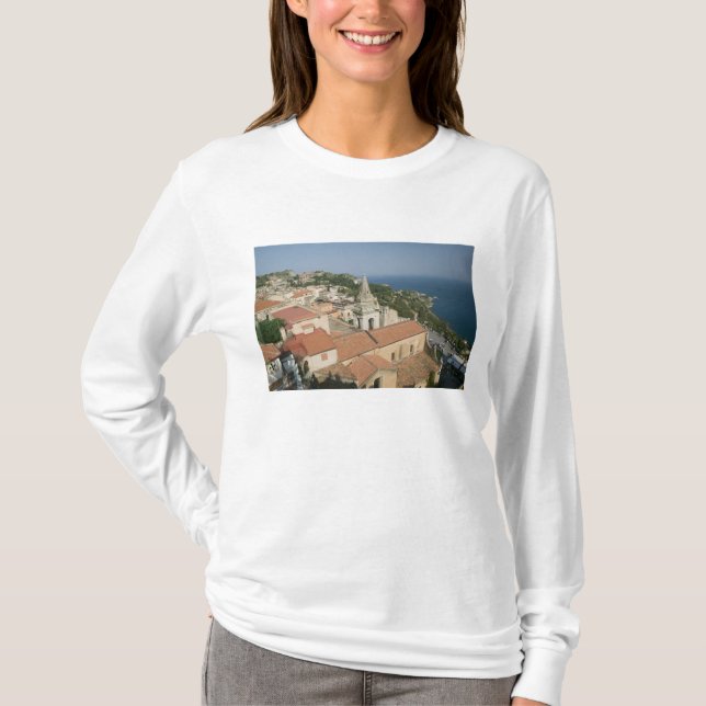 Camiseta ITÁLIA, Sicília, TAORMINA: Vista para o Piazza IX (Frente)