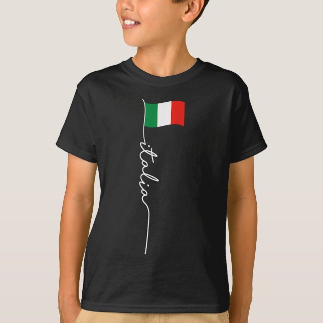 Camiseta Itália Signature Flag Pole - Elegante Patriótico I (Frente)