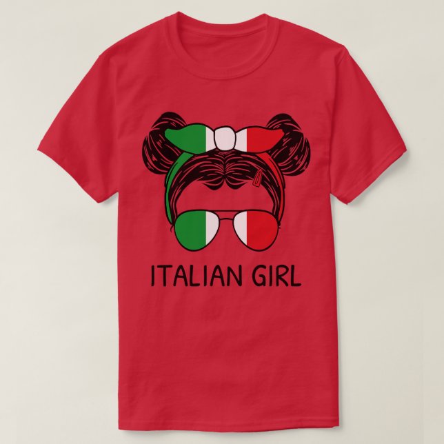Camiseta Itália Sinaliza Garota Italiana Com Freios I (Frente do Design)