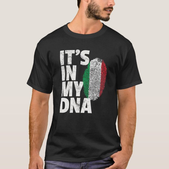Camiseta Itália Sinalizador italiano Está no meu DNA Natal  (Frente)
