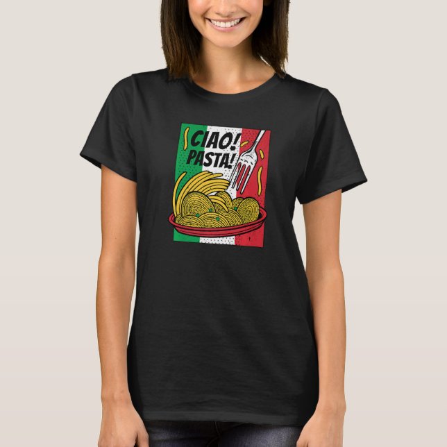 Camiseta Itália Spaghetti Ciao Pasta Itália Espagão Naciona (Frente)
